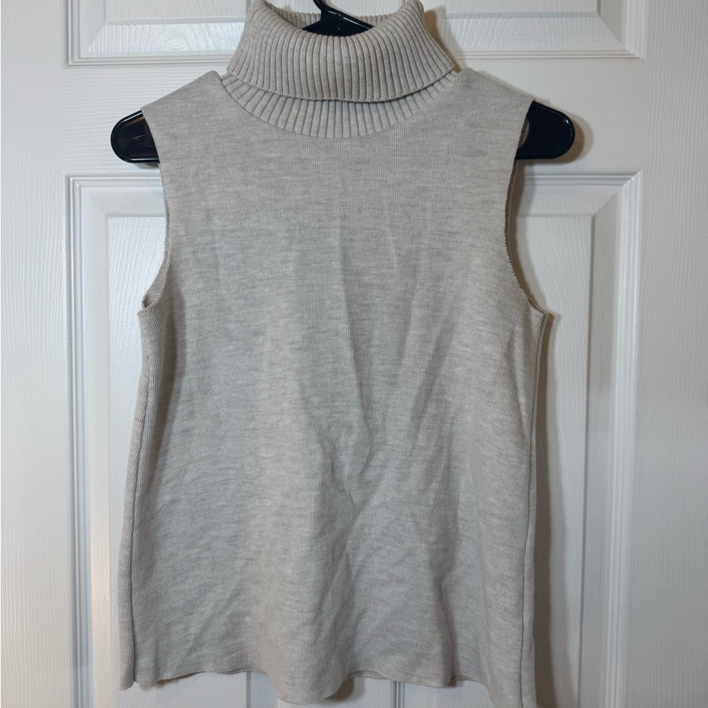 ZARA Sleeveless Ribbed Turtleneck Knit Top (Size S)